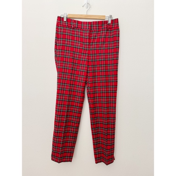 Talbots Hampshire Ankle Pants Holiday Tartan Plaid 4 - Picture 2 of 5